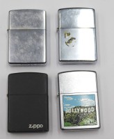 Auktion 354 / Los 16002 <br>4x div. Zippo-Feuerzeuge, älter, teilw. Gebrauchsspuren