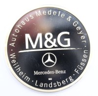 Auktion 354 / Los 6023 <br>Werbe-Medaille, Mercedes Autohaus Medele &amp; Geyer, Feinsilber, 25,9gr., D-4cm,  in Etui