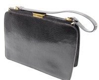 Auktion 354 / Los 13024 <br>Vintage-Damenhandtasche, Reptilienleder, 60/70er Jahre, 22 x 28cm