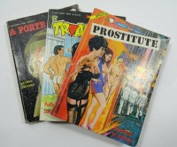 Auktion 354 / Los 3013 <br>3 italienische erotische Comicbücher, 80er Jahre, mit Altersspuren