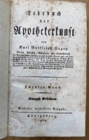 Auktion 354 / Los 3019 <br>Hagen's Handbuch der Apothekerkunst, 2 Bände, Königsberg 1808, Papier tw. stockfleckig, ansonsten gut