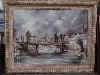 Auktion 354 / Los 4028 <br>Igor JASINSKI (1914-1968) !Winterlandschaft", Öl/Leinen, gerahmt, RG 79x98 cm