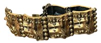 Auktion 355 / Los 1003 <br>Pentti Sarpaneva Brutalist Bronzeguss Armband mit Sicherheitskette - Modernist Finnischer Schmuck