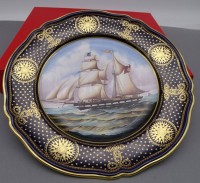 Auktion 355 / Los 8100 <br>maritimer Teller "Spode" Schonerbrigg Augusto, 1871, limitiert, dies Nr.2/300, neuwertig in OVP