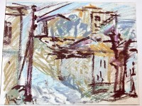 Auktion 355 / Los 4026 <br>Heinz Glüsing (1920 - 2013), 1969, Hamburger Künstler, s. Wikipedia, Aquarell in PP, MG 24x30,5 cm, PP 49x64 cm, verso betitelt Saloniki