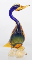 Auktion 355 / Los 10048 <br>hohe dreifarbige Murano Ente, H-23 cm