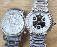 Auktion 355 / Los 2098 <br>2x Quartz DAU, 1x Chronograph Christ, 1x Van Der Bauwede, Geneve, beide Metallband und gut erhalten, Werke nicht geprüft