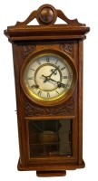 Auktion 355 / Los 2111 <br>Wanduhr um 1920, Holzgehäuse,  Werk nicht geprüft