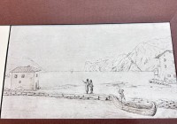 Auktion 355 / Los 5030 <br>Kunstmappe "Der Hafen von Torbole" eine unbekannte Goethe Zeichnung, 1967, neu im orig. Karton