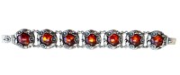 Auktion 356 / Los 1001 <br>Silber-925- Armband mit Bernsteinen, Nefrom, Danmark, L-ca. 20 cm, 49,3 gr.