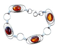 Auktion 356 / Los 1002 <br>Silber-Armband-835-, mit Bernsteinen, Fischland-Schmuck, L-ca 20 cm