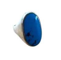 Auktion 356 / Los 1026 <br>Silberring-925- mit blauen Stein, RG 56, 9,3 gr