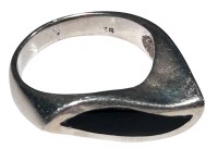 Auktion 356<br>Silberring-925- mit schwarzen Lagenstein, RG 59, 5,4 gr.