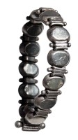 Auktion 356 / Los 1042 <br>Silberarmband,geprüft, wohl Indien?, 54,2 gr., Tragespuren