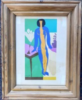 Auktion 356 / Los 5001 <br>Henri MATISSE (1869-1954) , orig. Lithografie, in Platte signiert, MG 31x16,5 cm, ger/Glas, RG 49,5x29,5 cm, verso Etikett