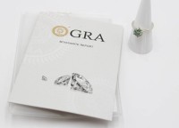 Auktion 356 / Los 1106 <br>925er Silber-Ring, grüner Moissanite (2ct), 3gr., RG 55, Zertifikat anbei