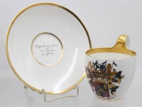 Auktion 356 / Los 8076 <br>Stundentika Tasse mit U.T., jug. Corps Boroussia Bonn, Limburg-Stirum, Friedrich Wilhelm Graf zu, 1854, Tasse ca. H-11cm