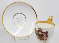 Auktion 356 / Los 8081 <br>Stundentika Tasse mit U.T., jug. Corps Boroussia Bonn, Frankenberg, F., Graf, 1854, Tasse ca. H-11cm