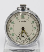 Auktion 357 / Los 2012 <br>Taschenuhr, Ruhla, Kronenaufzug, Werk läuft, D-5cm