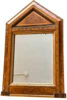 Auktion 357 / Los 14000 <br>antiker Wandspiegel, Holz intarsiert, Spiegel fleckig, 69x41 cm