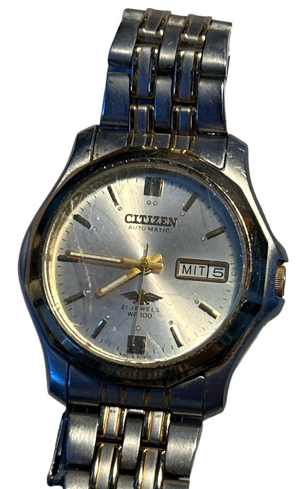 351.Varia Auktion mechan. Automatik Uhr Citizen WR 100 21 Jewels orig. Stahlband Werk lauft Auktionshalle Cuxhaven GBR