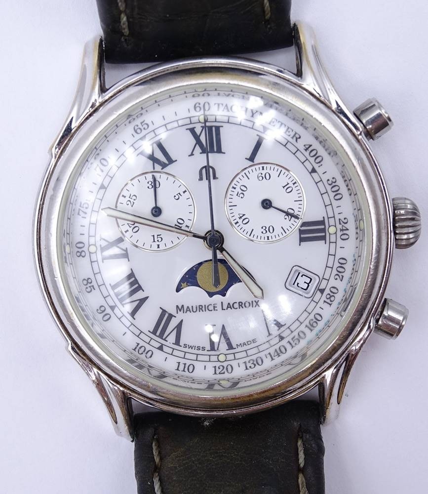 HAU Maurice Lacroix Chronometer sp1058 Mondphase Quartz sehr