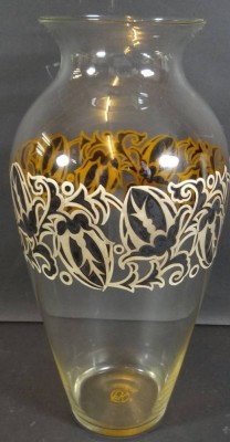 Auktion 344<br>hohe Art Deco Vase, Echinger & Kleiber Zwiesel , H-25,5 cm, in Boden beschriftet [1]