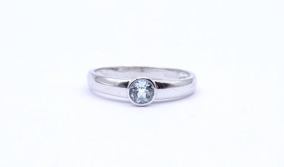 Auktion 349<br>Silber Ring mit einem rund facc. blauen Stein, Sterling Silber 0.925, 3,2g., RG 65/66 [1]