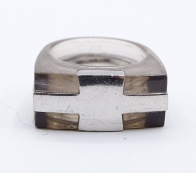 Auktion <br>Ring von N:Joi, 925er-Silber und transparenter Kunststoff, RG 52, 16 gr., mit Altersspuren [1]