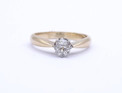 Auktion 352<br>Solitär Diamant Ring, Gold 0.585, Altschliffdiamant 0,29ct. 2,9g., RG 49 [1]