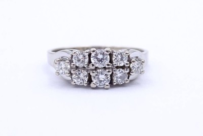 Auktion 352<br>Brillant Ring, Weißgold 0.585 mit 8 Brillanten zus. 0,75ct., 5,0g., RG 58 [1]