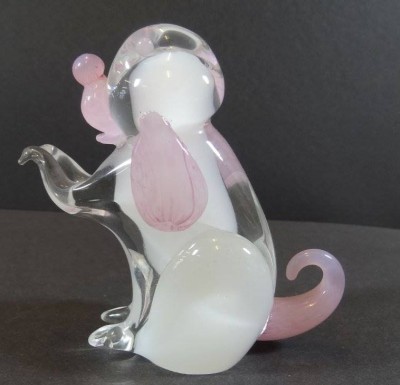 Auktion <br>Hund aus Kunstglas, wohl Murano, H-11,5 cm [1]