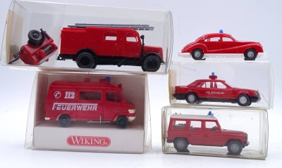 Auktion 345<br>5 x Wiking Feuerwehr Fahrzeuge, OVP [1]