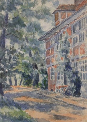 Auktion <br>anonymes Aquarell, Ritzebüttel Alte Wache, datiert 1927, gerahmt/Glas, RG 50 x 41cm. [1]