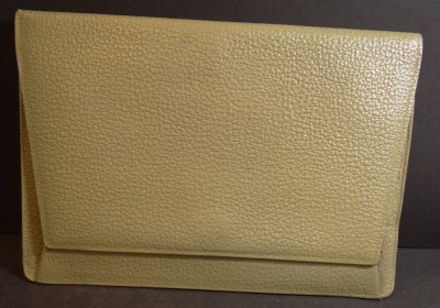 Auktion <br>Damenhandtasche, Leder, Messingrahmen, 18x25 cm [1]