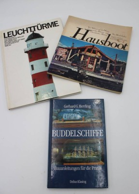 Auktion <br>3x div. Bücher, Leuchttürme(1986), Buddelschiffe(1996) und Hausboot (1979) [1]