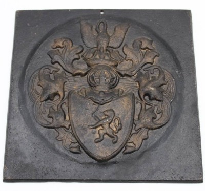 Auktion <br>gusseisernes Wappen, älter, 17 x 17cm. [1]