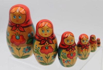 Auktion <br>kl. Matruschka, USSR, 6 Figuren, H-11cm. [1]