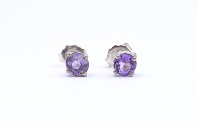 Auktion <br>Paar Ohrstecker mit Amethyste, Silber 925/000, zus. 1,1g. [1]