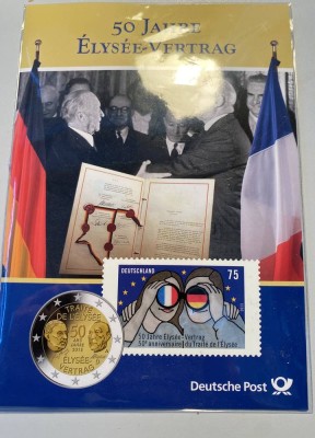 Auktion <br>5x 2 Euro Münzen 2013, 50 Jahre Elysee-Vertrag, in Blister [1]