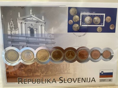 Auktion <br>Numisbrief mit Euro-Münzsatz 2007, Slovenien [1]