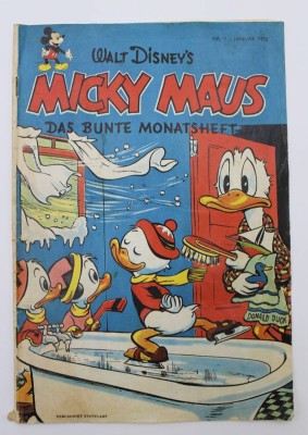 Auktion <br>Mickey Mouse, Nr. 1 Januar 1952, Altersspuren (Knicke etc.) [1]