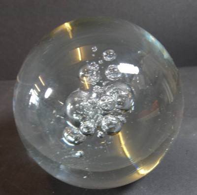 Auktion <br>gr. Paperweight mit Etikett, wohl Dänemark, H-10 cm [1]