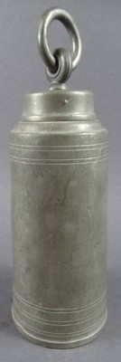 Auktion 344<br>alte Zinn-Schraubflasche, H-22cm,  Alters-u. Gebrauchsspuren [1]