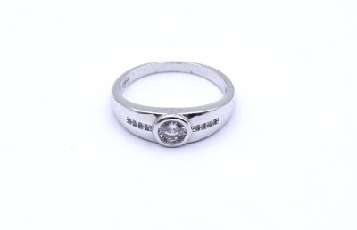 Auktion 345<br>925er Silber Ring mit einem rund facc. klaren Stein, 3,9g., RG 62 [1]