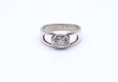 Auktion 345<br>Silberring mit einem oval facc. klaren Stein, 925/000, 5,0g., RG 59 [1]
