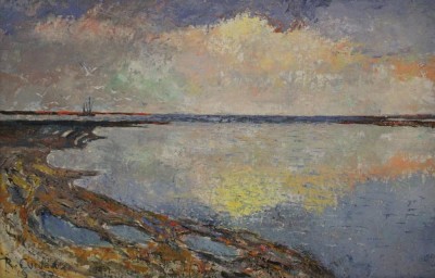 Auktion <br>Richard CURDES (1891-1974), Küste, Öl/Platte, gerahmt, RG 58,5 x 83,5cm [1]