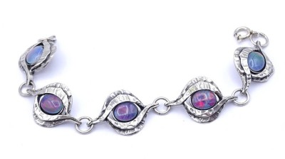 Auktion <br>Armband mit Opal Dubletten, Silber 835/000 Pe - Perli Schmuck, L. 18,5cm, 25g. [1]