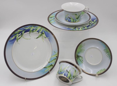 Auktion <br>2x kompl. Gedecke, Rosenthal, Versace, Jungle, Tassen H-6,2cm. [1]