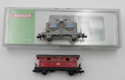 Auktion <br>Personenwagen und Silo-Wagen, Arnold, Spur N, 1x orig. Display [1]